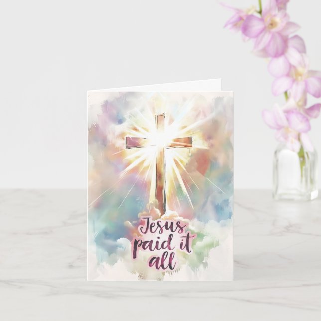Jesus betalade allt kristen psalm påsk kort (Orkide)