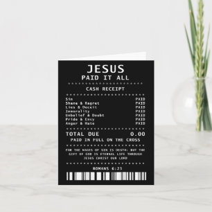 Jesus betalade allt rolig kristen (på baksidan) kort