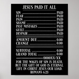 Jesus Betalade att alla tar emot kristna bibelrome Poster