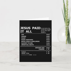 Jesus Betalade det alla kristna Kor gud-bibeln Kort