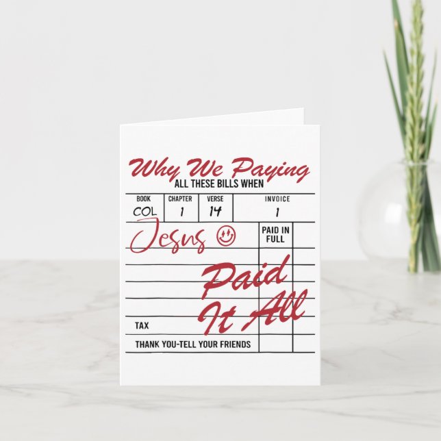 Jesus Betalade det hela Jesus Kristus Påsk Dag Kort (Framsida)