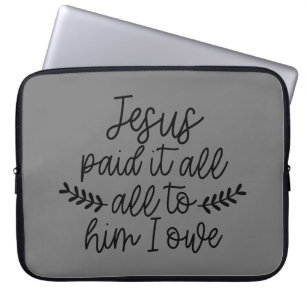 Jesus Betalat allt för honom. Laptop Fodral