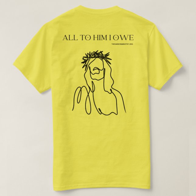 Jesus Betalat allt, svart utskrift T-Shirt (Design baksida)