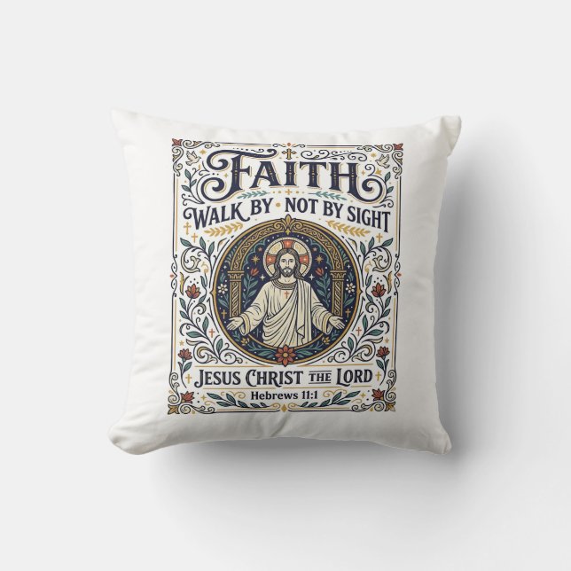 Jesus Bibel Journaling Skrift Konst Tröja Christi Kudde (Framsida)