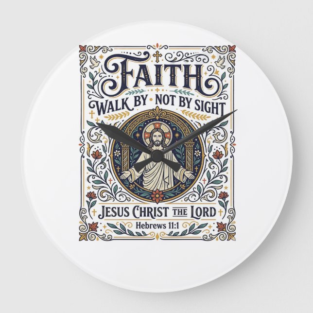Jesus Bibel Journaling Skrift Konst Tröja Christi Stor Klocka (Framsida)