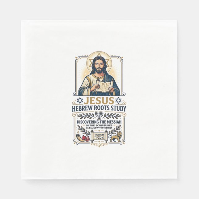 Jesus Bibel Språk Hebreiska Grekiska Nörd Tröja Fa Pappersservett (Framsidan)