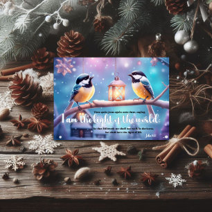 Jesus Bible Verse Chickadees Christian jul Julkort