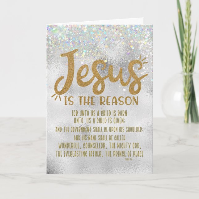Jesus, Bible Verse Joyful Christmas Helgkort (Framsida)