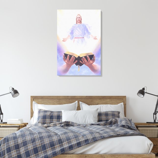 Jesus Bible Wrapped Canvas (Insitu (sovrum))
