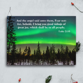 Jesus Birth Scripture Northern Ljus Woodland Julkort