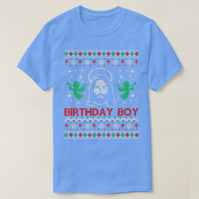 Jesus Birthday Boy Ugly jul Sweater T Shirt (Design framsida)