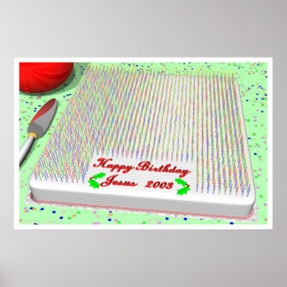 Jesus Birthday Cake Poster