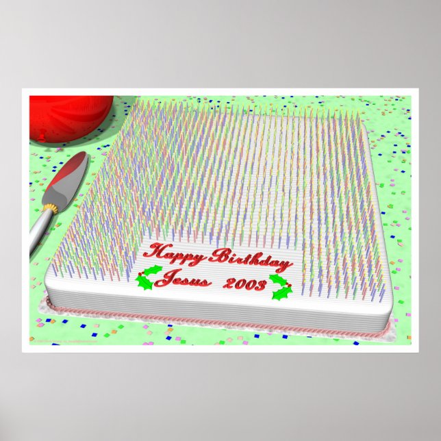 Jesus Birthday Cake Poster (Framsidan)