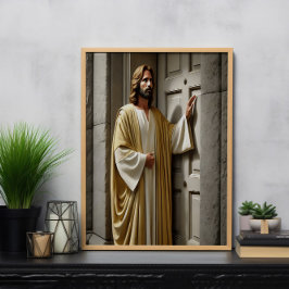 Jesus bjuder in till Antique Door Poster