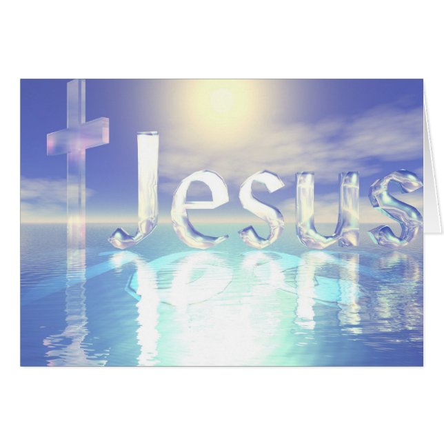 Jesus blå himmel med exponeringsglaskor hälsningskort (Framsidan Horizontal)