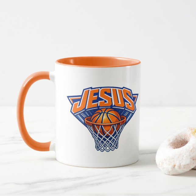 JESUS - Blå och Orange Mugg (Med munk)