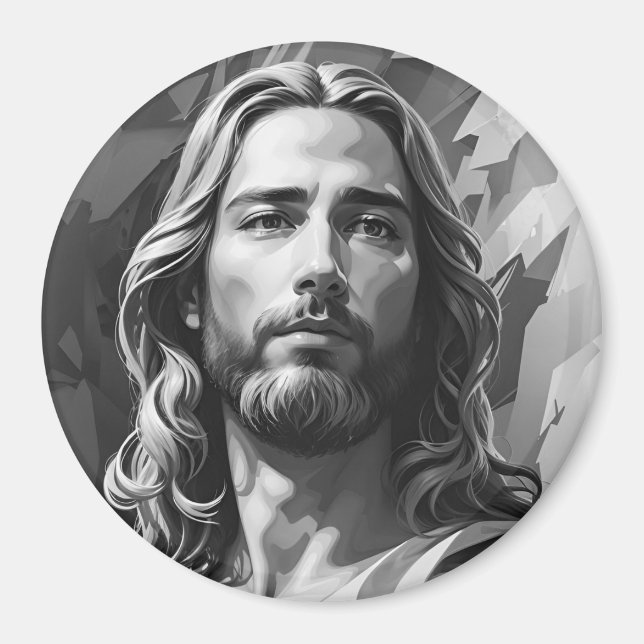 Jesus Black and White Magnet (Framsidan)