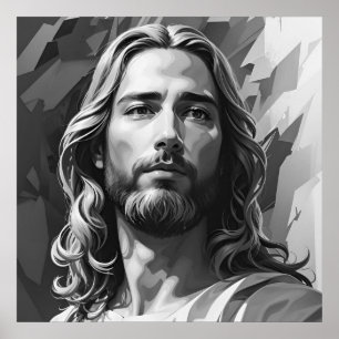 Jesus Black and White Poster