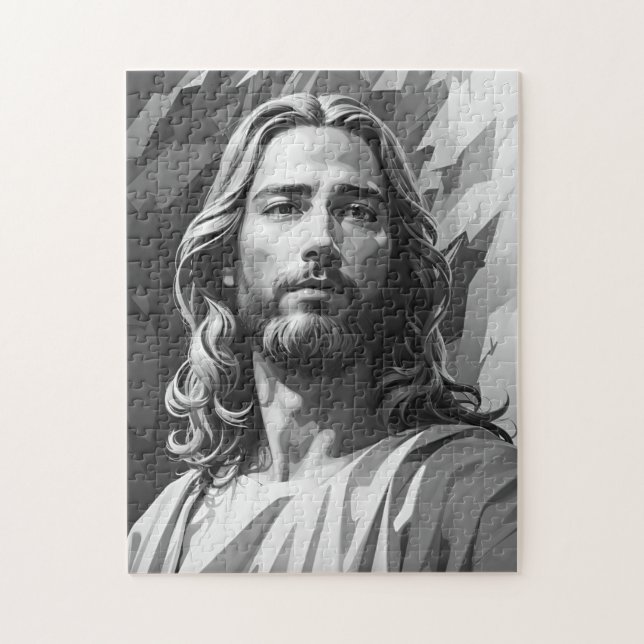 Jesus Black and White Puzzle Pussel (Vertikal)