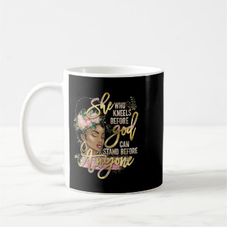 Jesus Black Girl som Kneels före Gud Christi Kaffemugg