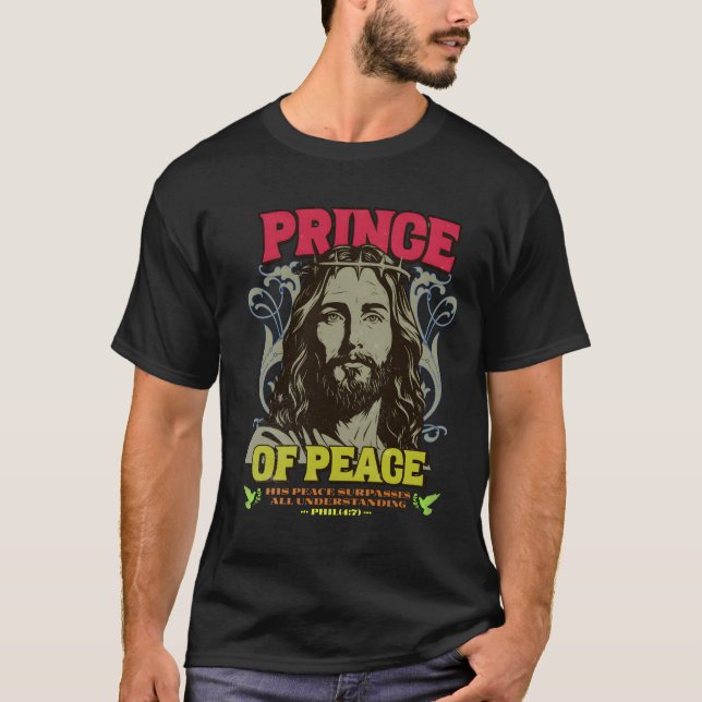 Jesus Black Manar-shirt T Shirt (Framsida)