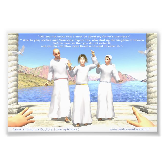 Jesus bland Läkare Fototryck (Framsidan)