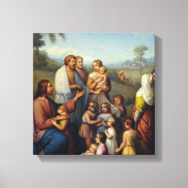 Jesus bland Religiösan Barn Canvastryck