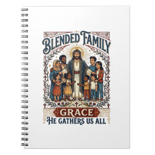 Jesus Blandad Familj Stegfamilj Tröja Kristet Graf Anteckningsbok