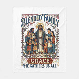Jesus Blandad Familj Stegfamilj Tröja Kristet Graf Fleecefilt