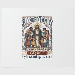 Jesus Blandad Familj Stegfamilj Tröja Kristet Graf Presentpapper