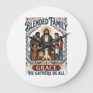 Jesus Blandad Familj Stegfamilj Tröja Kristet Graf Stor Klocka
