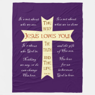 Jesus Blanket-Lila Ull Fleecefilt