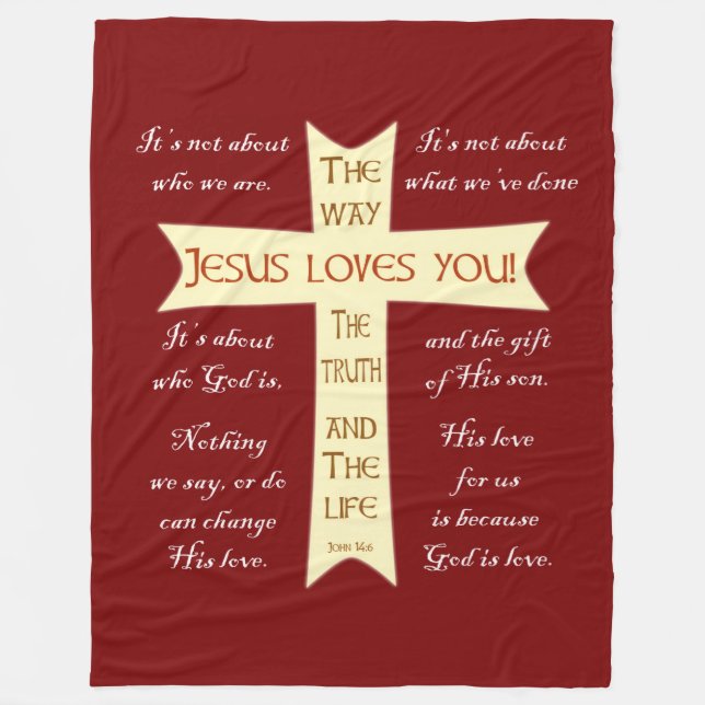 Jesus Blanket-Red Ull Fleecefilt (Framsidan)