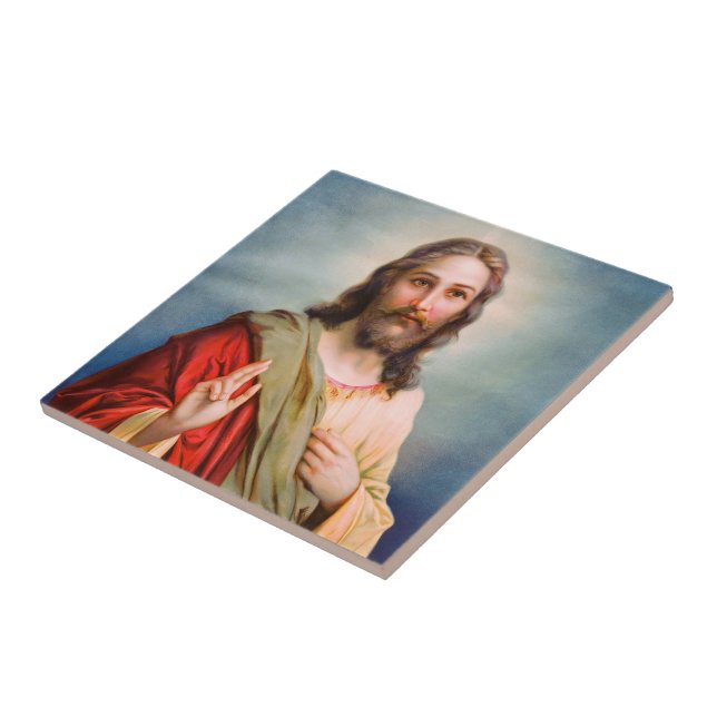 Jesus Blating Divine Mercy Catholic Home Decor Kakelplatta (Sidan)