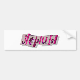 Jesus block Fushia. Bildekal