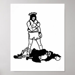 Jesus "Blockout Grim Reaper X Jesus Conquers Död" Poster