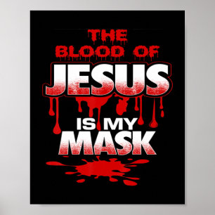 Jesus blod är min Mask T-ShirtBold Designbl Poster