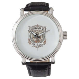 Jesus Blomsterbutik Tro Skylt Jesus Blomsterbutik Armbandsur