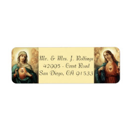 Jesus & Blsed Virgin Mary Returetiketters Returadress Etikett
