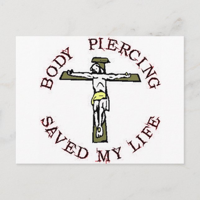 Jesus "Body Piercing" Vykort (Framsida)