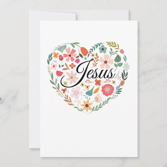 Jesus Boho Christian Heart Motif Inspirational Inbjudningar (Framsida)
