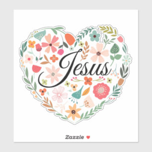 Jesus Boho Christian Heart Motif Inspirational Klistermärken