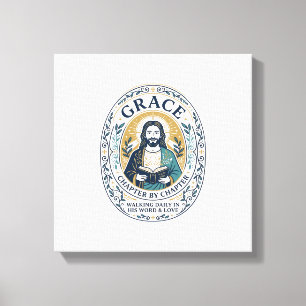 Jesus Bokklubb Läsande Community Grafisk T-Shirt C Canvastryck