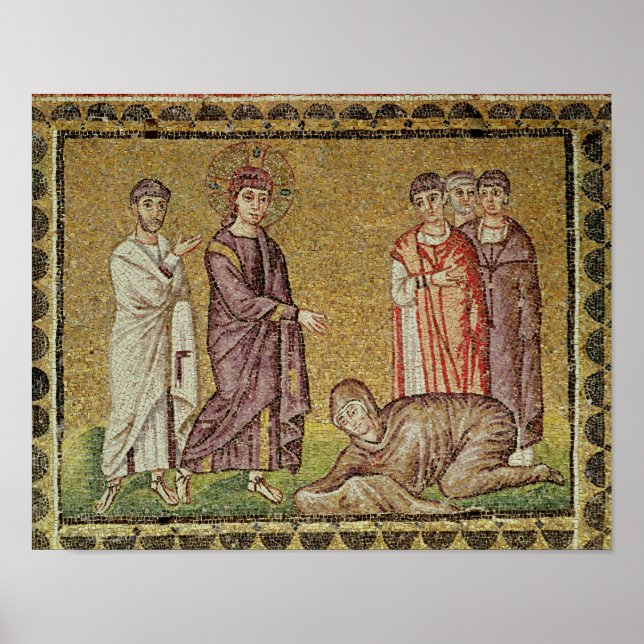 Jesus bollar den kvinna som blöder poster (Framsidan)