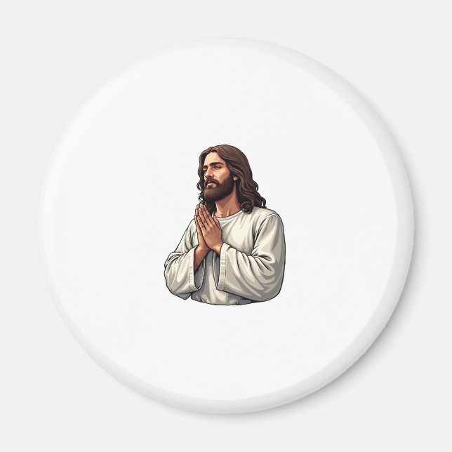 Jesus Bönande händer Vintage Gravyr Tee 2 Magnet (Framsidan)