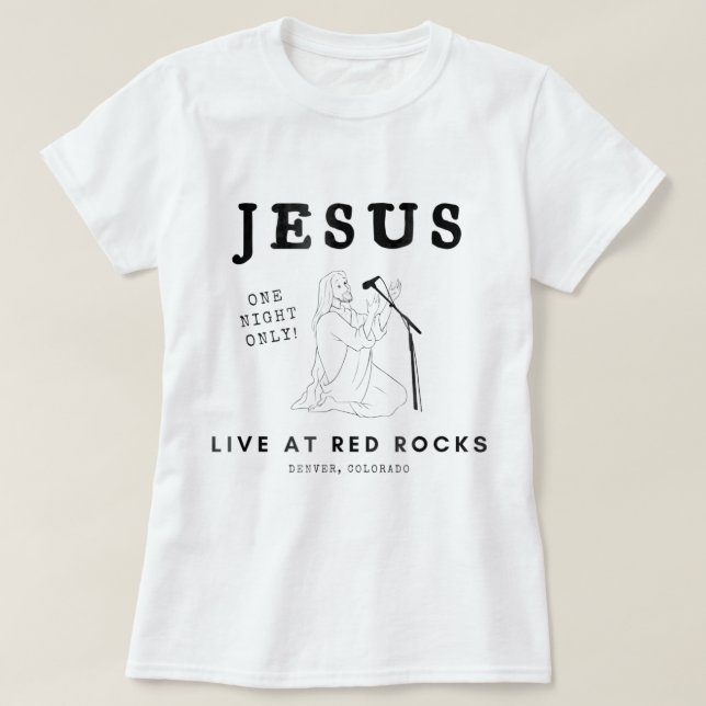 Jesus bor på Röda Stenen T Shirt (Design framsida)