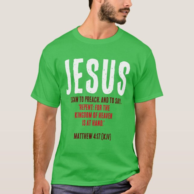JESUS började predika. Jul Färg T Shirt (Framsida)