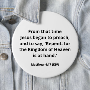 Jesus började predika. Matthew 4:17. Kolossal. Knapp