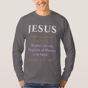 JESUS började predika: Repent. Koppar och vitt T Shirt