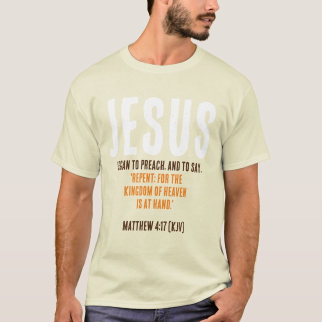 JESUS började predika. Thanksgiving Day Färg T Shirt (Framsida)